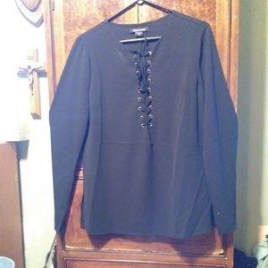 A polyester long sleeve dress shirt